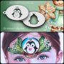 Pochoir de peinture faciale Pingouin de Noël