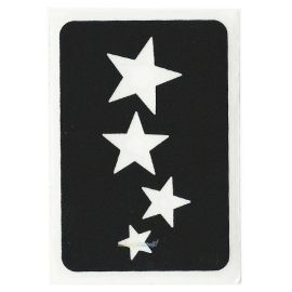 Pochoir de tatouage pailleté Étoiles en cascade (5 pièces)