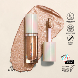 MOIRA Stellar Glaze Liquid Eyeshadow 003 In Fact metallic champagne shimmer liquid eyeshadow with high-shine finish.