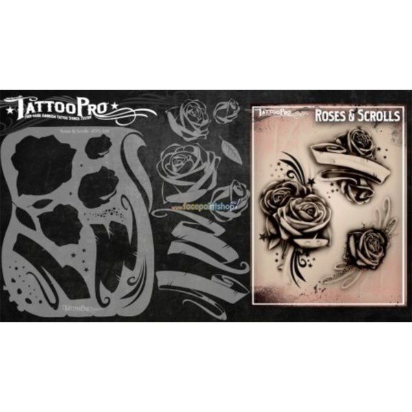 Wiser Airbrush Tattoo Roses et volutes