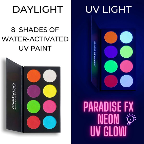 Paradise Makeup AQ - Palette 8 couleurs - Neon UV Glow