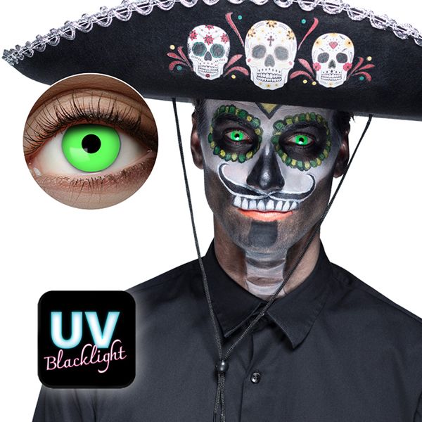 Lentilles de couleur vertes Uv Flash