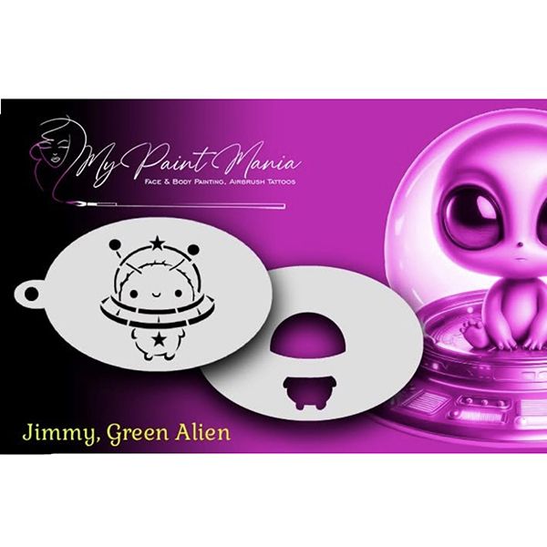 Pochoir de maquillage Jimmy, Alien vert