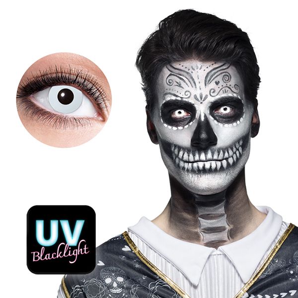 Lentilles de couleur blanche Uv Flash